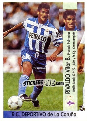 Cromo Rivaldo Vitor Borba Ferreira (Coruña) - Liga Spagnola 1996-1997 - Panini