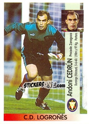 Cromo Andoni Cedrún Ibarra (Logroñes) - Liga Spagnola 1996-1997 - Panini