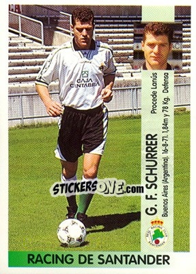 Cromo Gabriel Francisco Schürrer Peralta (Santander) - Liga Spagnola 1996-1997 - Panini