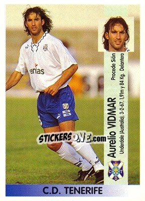 Cromo Aurelio Vidmar (Tenerife) - Liga Spagnola 1996-1997 - Panini