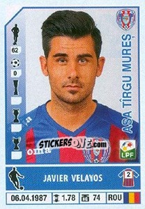 Figurina Javier Velayos - Liga 1 Romania 2014-2015 n. 62 - Panini