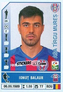 Cromo Ionuț Balaur - Liga 1 Romania 2014-2015 - Panini