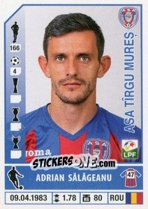 Figurina Adrian Sălăgeanu - Liga 1 Romania 2014-2015 n. 67 - Panini