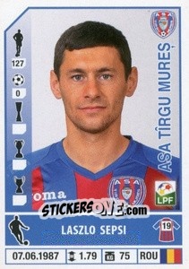Sticker László Sepsi - Liga 1 Romania 2014-2015 n. 68 - Panini