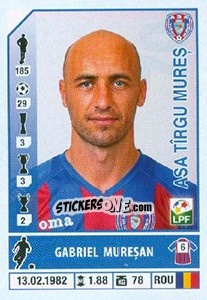 Cromo Gabriel Mureșan - Liga 1 Romania 2014-2015 - Panini