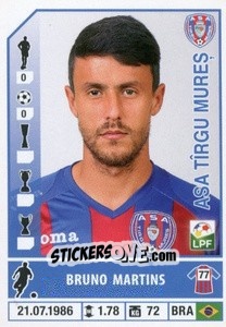 Figurina Bruno Martins - Liga 1 Romania 2014-2015 n. 72 - Panini