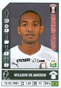 Cromo William De Amorim - Liga 1 Romania 2014-2015 n. 92 - Panini