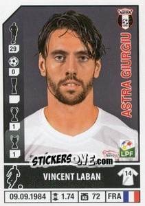 Sticker Vincent Laban - Liga 1 Romania 2014-2015 n. 95 - Panini