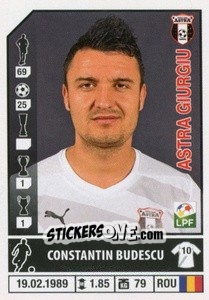 Sticker Constantin Budescu - Liga 1 Romania 2014-2015 n. 98 - Panini