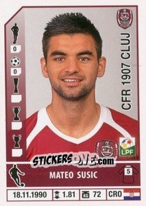 Sticker Mateo Sušic - Liga 1 Romania 2014-2015 n. 129 - Panini