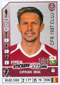 Sticker Ciprian Deac - Liga 1 Romania 2014-2015 n. 136 - Panini