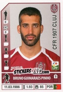Sticker Bruno Guimaraes Pinho - Liga 1 Romania 2014-2015 n. 141 - Panini