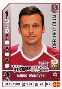 Sticker Mirlo Ivanovski - Liga 1 Romania 2014-2015 n. 142 - Panini