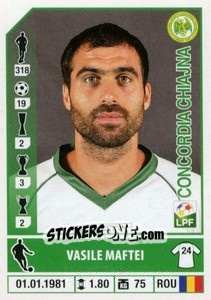 Cromo Vasile Maftei - Liga 1 Romania 2014-2015 n. 154 - Panini