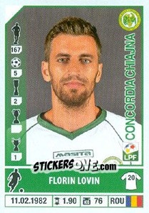 Sticker Florin Lovin - Liga 1 Romania 2014-2015 n. 159 - Panini