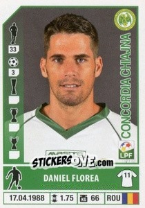 Figurina Daniel Florea - Liga 1 Romania 2014-2015 n. 165 - Panini