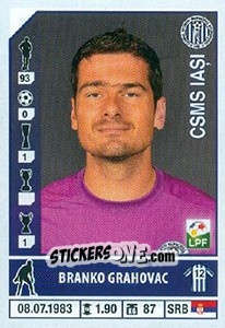 Sticker Branko Grahovac - Liga 1 Romania 2014-2015 n. 170 - Panini
