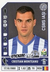 Figurina Cristian Munteanu - Liga 1 Romania 2014-2015 n. 177 - Panini