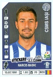 Figurina Narcis Bădic - Liga 1 Romania 2014-2015 n. 180 - Panini