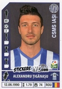 Figurina Alexandru Țigănașu - Liga 1 Romania 2014-2015 n. 186 - Panini