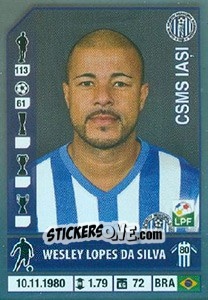 Figurina Wesley Lopes Da Silva - Liga 1 Romania 2014-2015 n. 189 - Panini