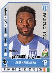 Figurina Stephane Acka - Liga 1 Romania 2014-2015 n. 195 - Panini