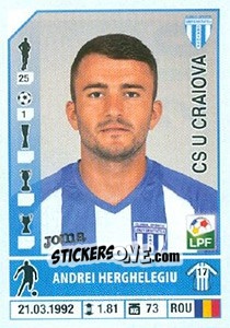 Figurina Andrei Herghelegiu - Liga 1 Romania 2014-2015 n. 210 - Panini