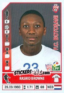 Figurina Rashid Browne - Liga 1 Romania 2014-2015 n. 240 - Panini