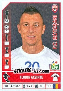 Figurina Florin Acsinte - Liga 1 Romania 2014-2015 n. 241 - Panini
