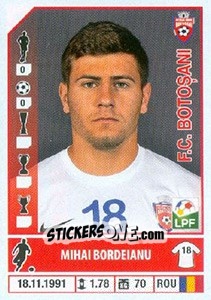 Figurina Mihai Bordeianu - Liga 1 Romania 2014-2015 n. 247 - Panini
