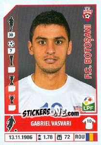 Figurina Gabriel Vașvari - Liga 1 Romania 2014-2015 n. 249 - Panini