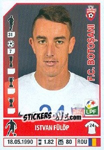 Figurina István Fülöp - Liga 1 Romania 2014-2015 n. 253 - Panini