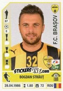 Figurina Bogdan Străuț - Liga 1 Romania 2014-2015 n. 261 - Panini