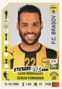 Figurina Silva Rodrigues Sergio Fernando - Liga 1 Romania 2014-2015 n. 262 - Panini