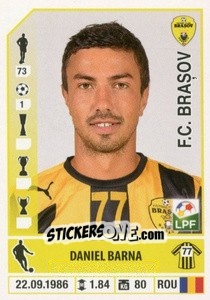 Figurina Daniel Barna - Liga 1 Romania 2014-2015 n. 265 - Panini