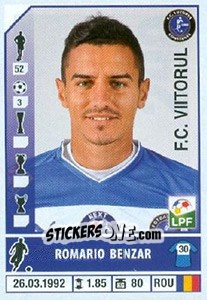 Figurina Romario Benzar - Liga 1 Romania 2014-2015 n. 290 - Panini