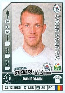 Figurina Dan Roman - Liga 1 Romania 2014-2015 n. 321 - Panini