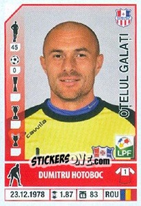 Figurina Dumitru Hotoboc - Liga 1 Romania 2014-2015 n. 324 - Panini