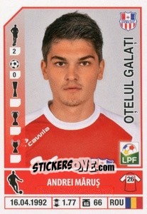 Sticker Andrei Miron - Liga 1 Romania 2014-2015 n. 327 - Panini