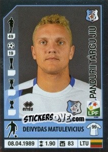 Sticker Deivydas Matulevicius - Liga 1 Romania 2014-2015 n. 365 - Panini