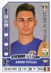 Figurina Andrei Peteleu - Liga 1 Romania 2014-2015 n. 376 - Panini