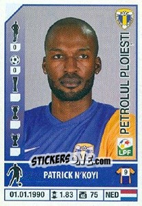 Figurina Patrick N'Koyi - Liga 1 Romania 2014-2015 n. 385 - Panini