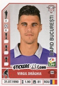 Figurina Virgil Drăghia - Liga 1 Romania 2014-2015 n. 391 - Panini