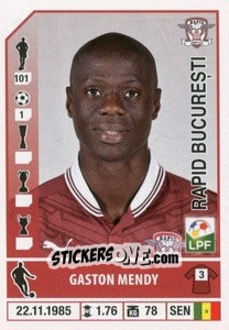 Figurina Gaston Mendy - Liga 1 Romania 2014-2015 n. 397 - Panini