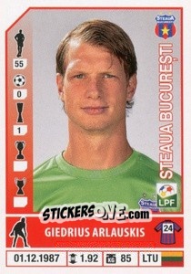 Sticker Giedrius Arlauskis - Liga 1 Romania 2014-2015 n. 412 - Panini