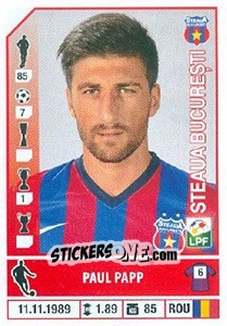 Sticker Paul Papp - Liga 1 Romania 2014-2015 n. 417 - Panini