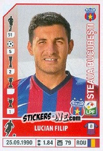 Sticker Lucian Filip - Liga 1 Romania 2014-2015 n. 421 - Panini