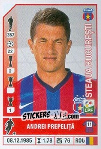 Sticker Andrei Prepeliță - Liga 1 Romania 2014-2015 n. 423 - Panini