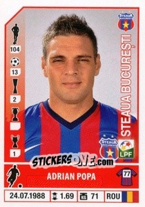 Sticker Adrian Popa - Liga 1 Romania 2014-2015 n. 428 - Panini