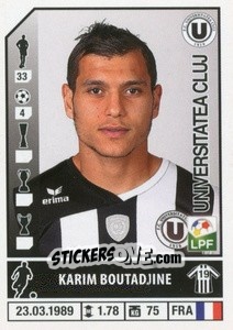 Figurina Karim Boutadjine - Liga 1 Romania 2014-2015 n. 446 - Panini